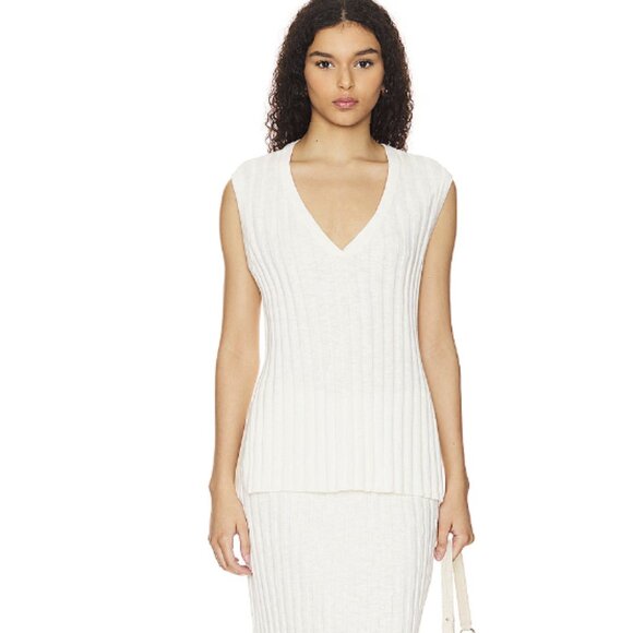 Free People Beach Veda Sleeveless V-neck Sweater - Picture 1 of 12